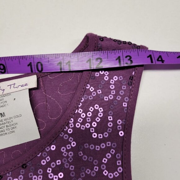Purple Sleeveless Sequin Shift Dress  Size M   L - Picture 7 of 8